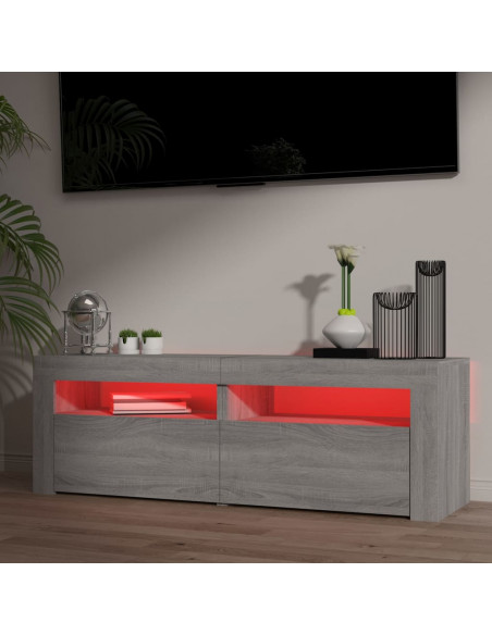 Mobile Porta TV con Luci LED Grigio Sonoma 120x35x40 cmcm