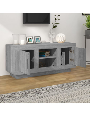 Mobile TV Grigio Sonoma 102x35x45 cm in Legno Multistrato