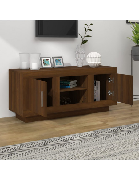 Mobile TV Rovere Marrone 102x35x45 cm in Legno Multistrato