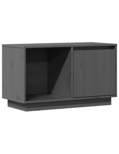 Mobile Porta TV Grigio 74x35x44 cm in Legno Massello di Pino