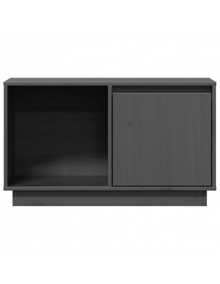 Mobile Porta TV Grigio 74x35x44 cm in Legno Massello di Pino