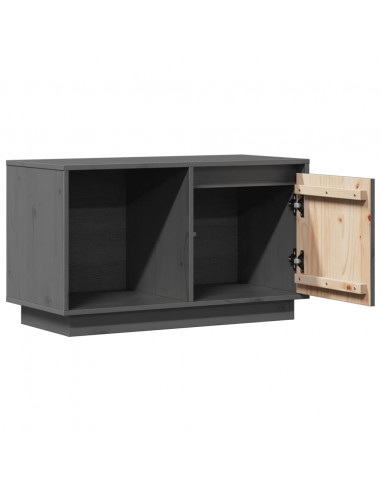 Mobile Porta TV Grigio 74x35x44 cm in Legno Massello di Pino