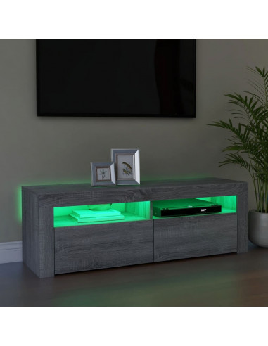 Mobile Porta TV con Luci LED Grigio Sonoma 120x35x40 cmcm