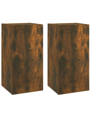 Mobili TV 2 pz Rovere Fumo 30,5x30x60 cm in Legno Multistrato