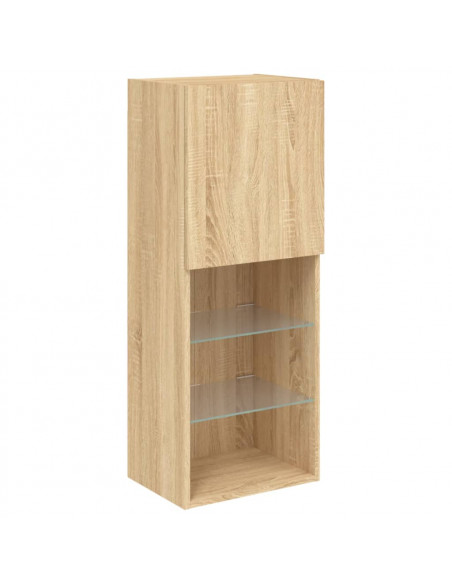 Mobile TV con Luci LED Rovere Sonoma 40,5x30x102 cm