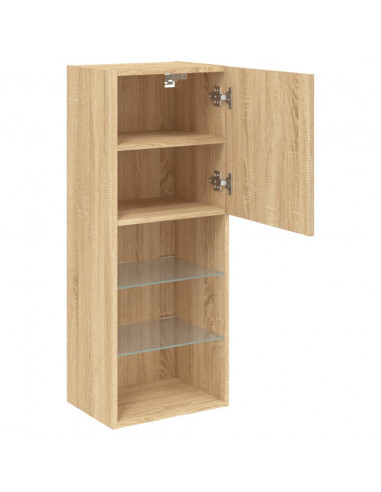 Mobile TV con Luci LED Rovere Sonoma 40,5x30x102 cm