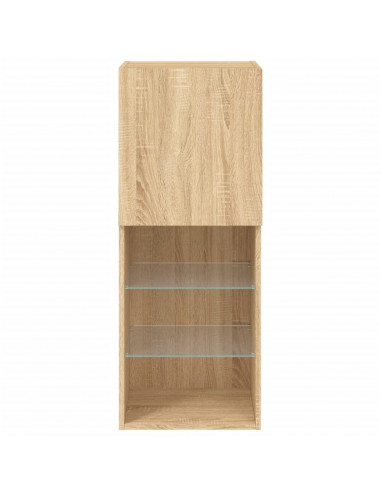 Mobile TV con Luci LED Rovere Sonoma 40,5x30x102 cm