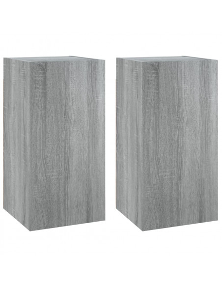 Mobili TV 2 pz Grigio Sonoma 30,5x30x60 cm in Legno Multistrato