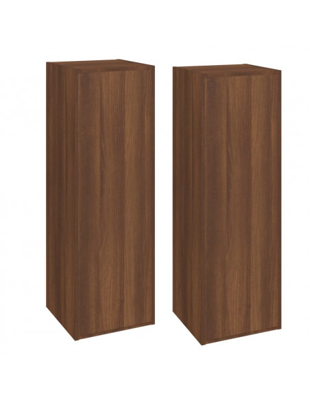 Mobili TV 2 pz Rovere Marrone 30,5x30x90 cm Legno Multistrato