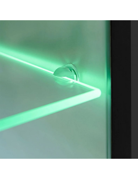 Set Parete Attrezzata Porta TV con Luci LED 5 pz Nero Lucido