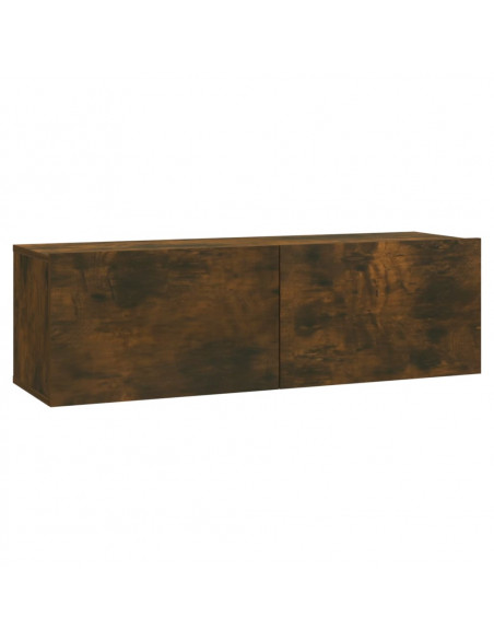 Set di Mobili TV a Parete Rovere Fumo in Legno Multistrato