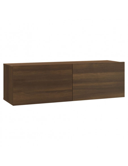 Set di Mobili TV a Parete Rovere Marrone in Legno Multistrato