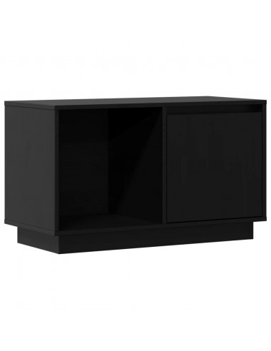 Mobile Porta TV Nero 74x35x44 cm in Legno Massello di Pino