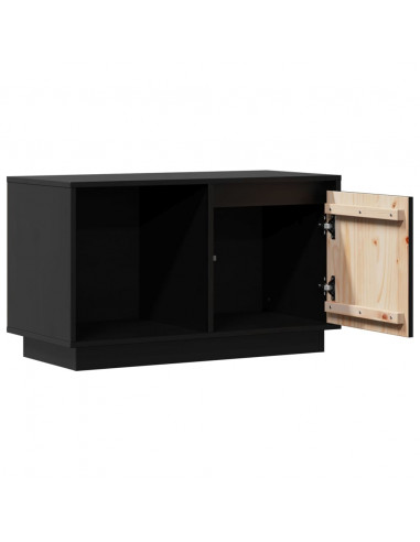 Mobile Porta TV Nero 74x35x44 cm in Legno Massello di Pino