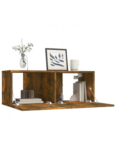 Mobile TV Rovere Fumo 80x30x30 cm in Legno Multistrato