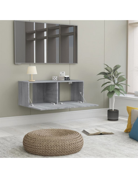 Mobile TV Grigio Sonoma 80x30x30 cm Legno Multistrato