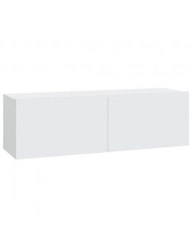 Mobili TV da Parete 2 pz Bianchi 100x30x30 cm Legno Multistrato