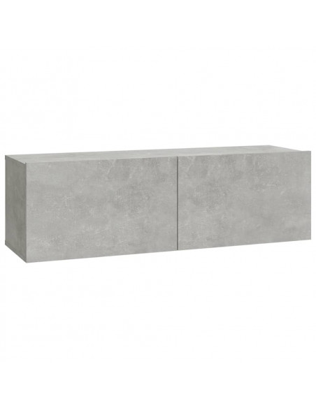Mobili TV da Parete 2 pz Grigio Cemento 100x30x30 cm in Legno