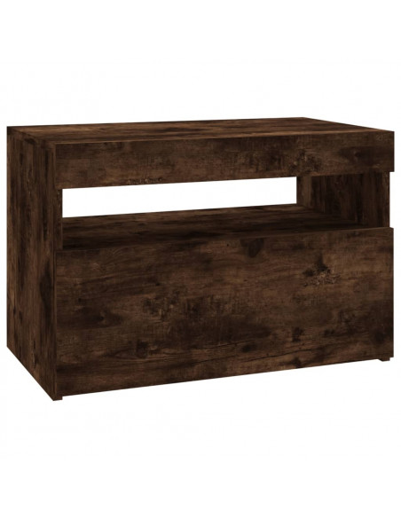 Mobile Porta TV con Luci LED Rovere Fumo 60x35x40 cm