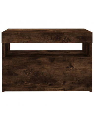 Mobile Porta TV con Luci LED Rovere Fumo 60x35x40 cm