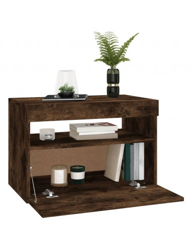 Mobili Porta TV con Luci LED 2 pz Rovere Fumo 60x35x40 cm