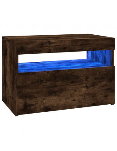 Mobili Porta TV con Luci LED 2 pz Rovere Fumo 60x35x40 cm