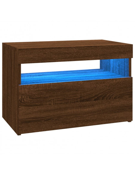 Mobili Porta TV con Luci LED 2 pz Rovere Marrone 60x35x40 cm