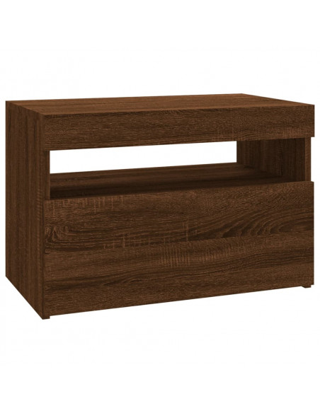 Mobili Porta TV con Luci LED 2 pz Rovere Marrone 60x35x40 cm