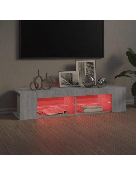 Mobile Porta TV con Luci LED Grigio Sonoma 135x39x30 cm