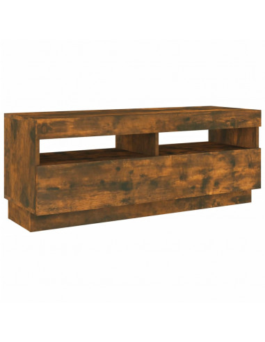 Mobile Porta TV con Luci LED Rovere Fumo 100x35x40 cm