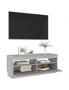 Mobile Porta TV con Luci LED Grigio Sonoma 100x35x40 cm 2