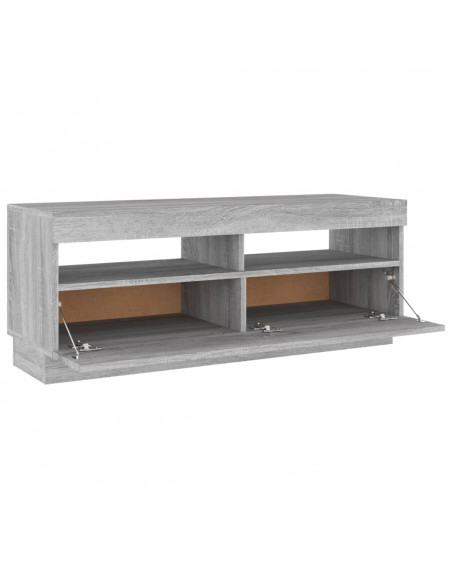 Mobile Porta TV con Luci LED Grigio Sonoma 100x35x40 cm