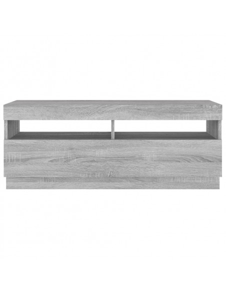 Mobile Porta TV con Luci LED Grigio Sonoma 100x35x40 cm
