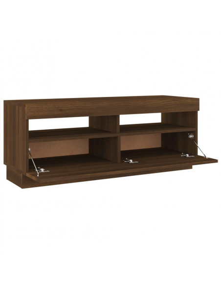 Mobile Porta TV con Luci LED Rovere Marrone 100x35x40 cm