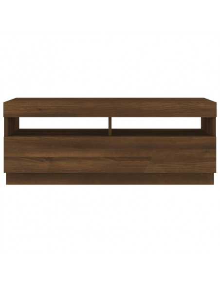 Mobile Porta TV con Luci LED Rovere Marrone 100x35x40 cm
