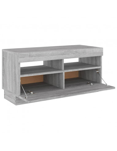 Mobile Porta TV con Luci LED Grigio Sonoma 80x35x40 cm