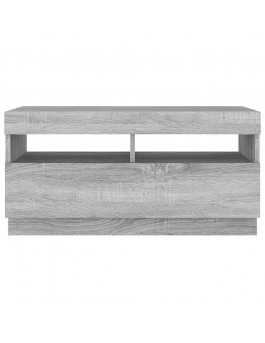 Mobile Porta TV con Luci LED Grigio Sonoma 80x35x40 cm