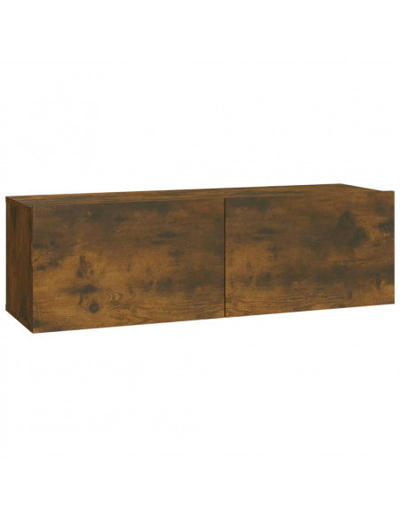 Mobili TV Parete 2pz Rovere Fumo 100x30x30 cm Legno Multistrato