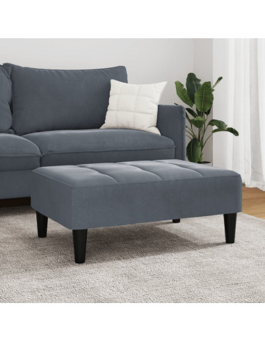 Poggiapiedi Grigio Scuro 77x55x31 cm in Velluto