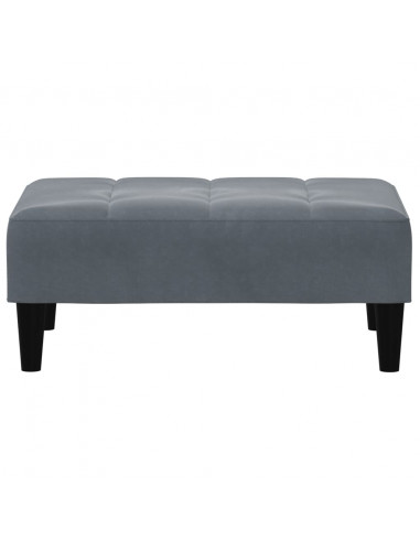 Poggiapiedi Grigio Scuro 77x55x31 cm in Velluto