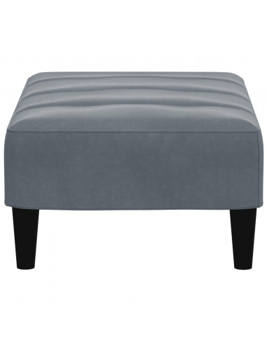 Poggiapiedi Grigio Scuro 77x55x31 cm in Velluto