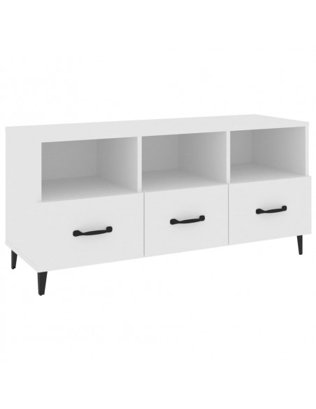 Mobile Porta TV Bianco 102x35x50 cm in Legno Multistrato