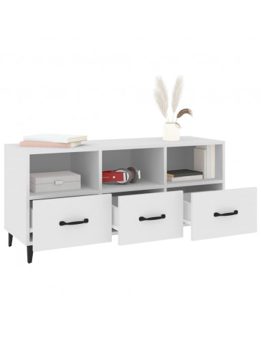 Mobile Porta TV Bianco 102x35x50 cm in Legno Multistrato