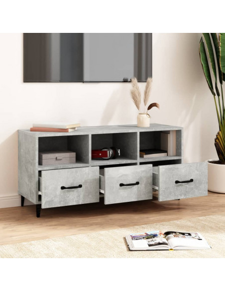 Mobile Porta TV Grigio Cemento 102x35x50 cm Legno Multistrato