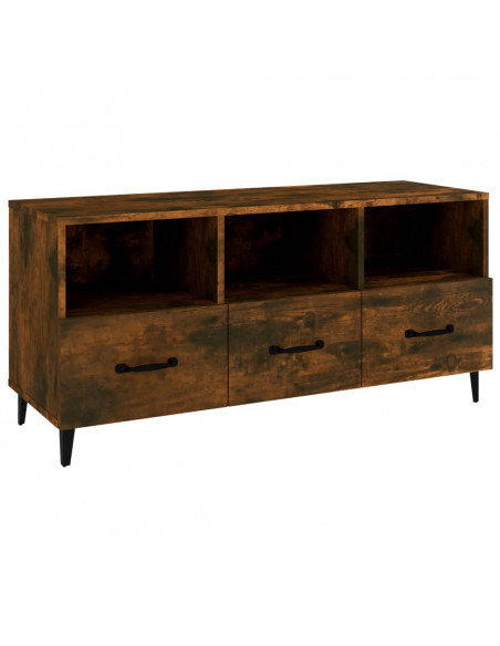 Mobile TV Rovere Fumo 102x35x50 cm in Legno Multistrato