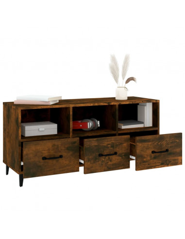 Mobile TV Rovere Fumo 102x35x50 cm in Legno Multistrato