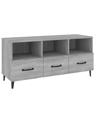 Mobile TV Grigio Sonoma 102x35x50 cm in Legno Multistrato