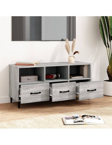Mobile TV Grigio Sonoma 102x35x50 cm in Legno Multistrato