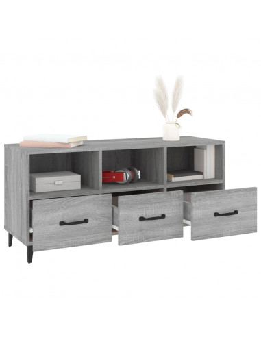 Mobile TV Grigio Sonoma 102x35x50 cm in Legno Multistrato