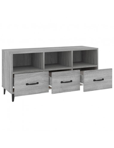 Mobile TV Grigio Sonoma 102x35x50 cm in Legno Multistrato